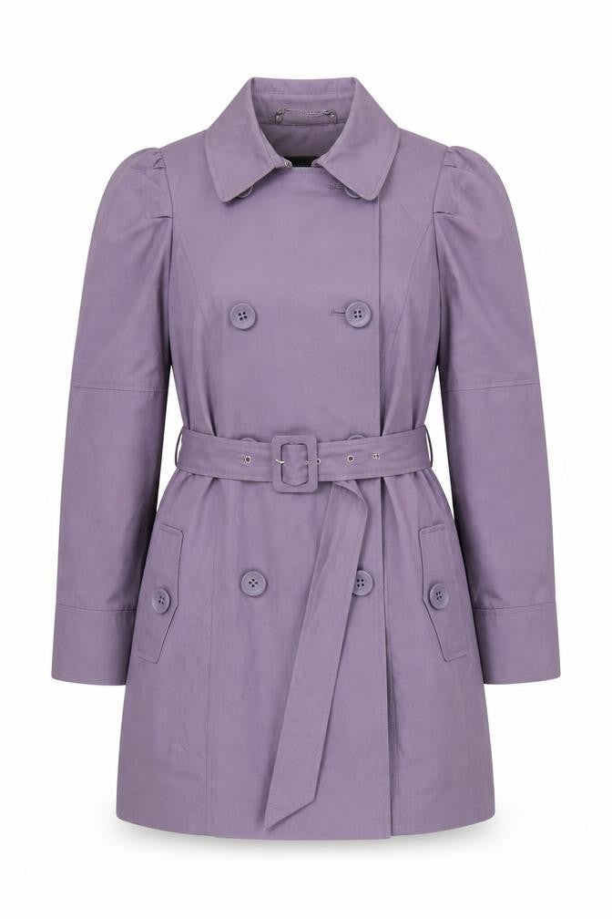 Marks and Spencer Women Purple UK 14 Belted Trench Coat
