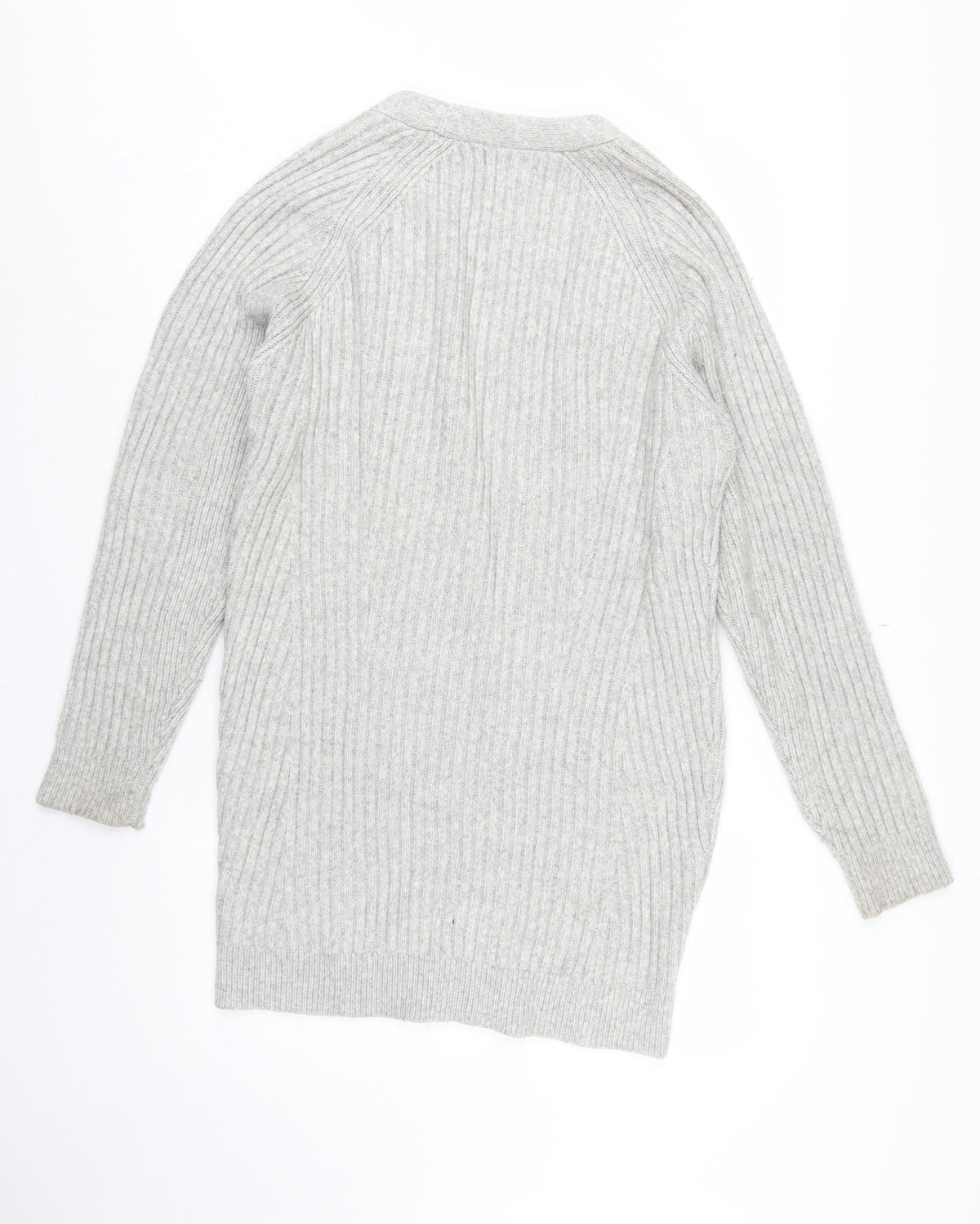 Marks and Spencer Women Grey M Cable Knit Open Cardigan