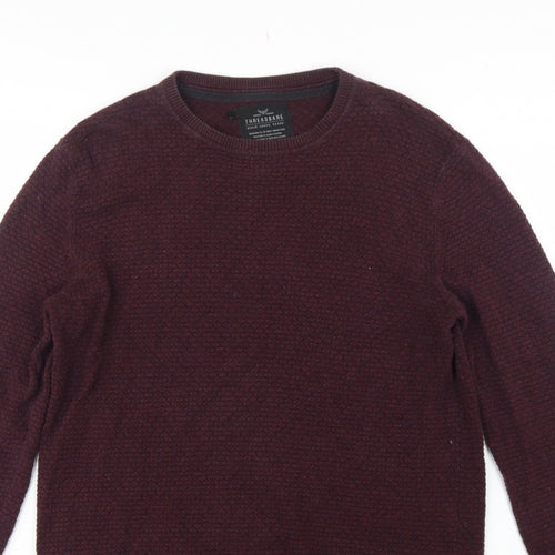 Threadbare Men’s Brown M Textured Knit Crew Neck Pullover Jumper