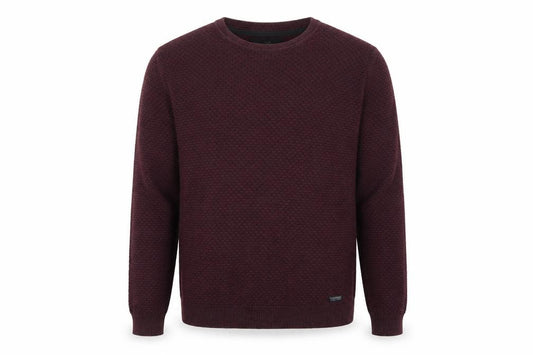 Threadbare Men’s Brown M Textured Knit Crew Neck Pullover Jumper