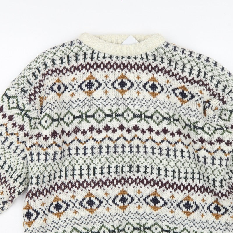 Woodman Men’s Multicoloured L Fair Isle Chunky Knit Pullover Jumper