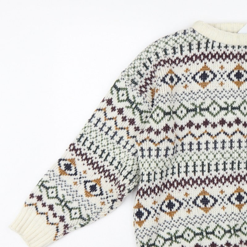 Woodman Men’s Multicoloured L Fair Isle Chunky Knit Pullover Jumper