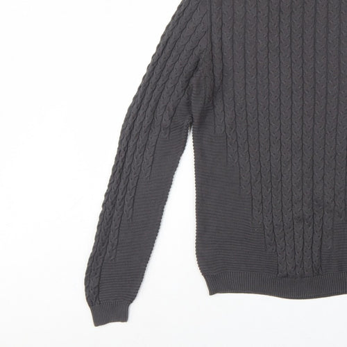 ASOS Design Men’s Grey M Cable Knit Roll Neck Pullover Jumper