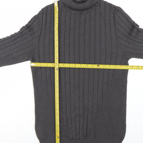 ASOS Design Men’s Grey M Cable Knit Roll Neck Pullover Jumper