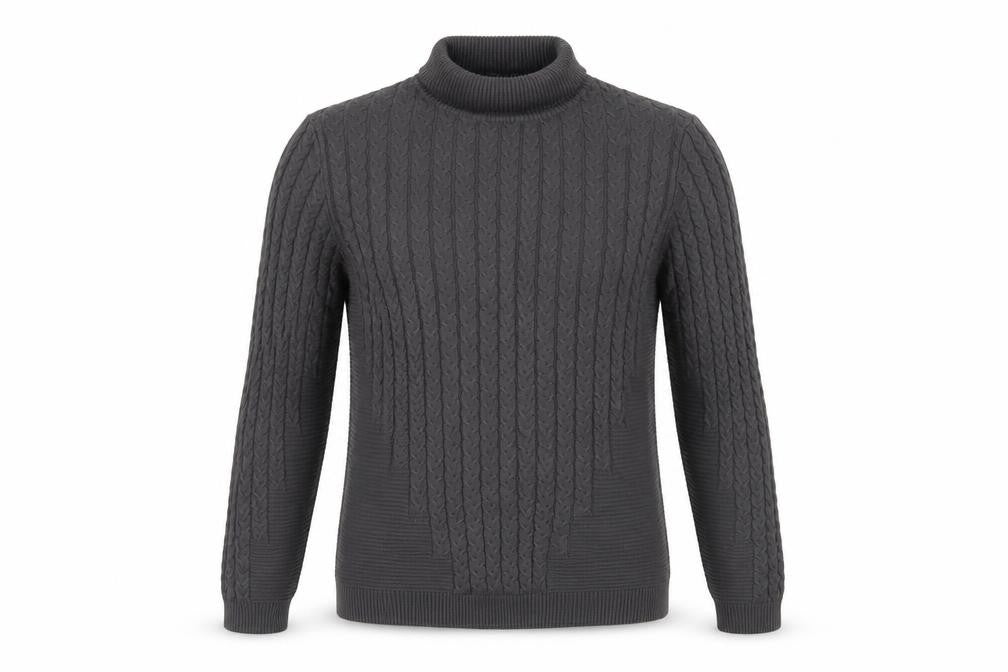 ASOS Design Men’s Grey M Cable Knit Roll Neck Pullover Jumper