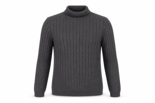 ASOS Design Men’s Grey M Cable Knit Roll Neck Pullover Jumper