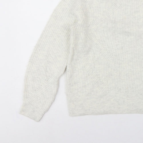 Marks and Spencer Women Ivory S Cable Knit Crew Neck Pullover Jumper