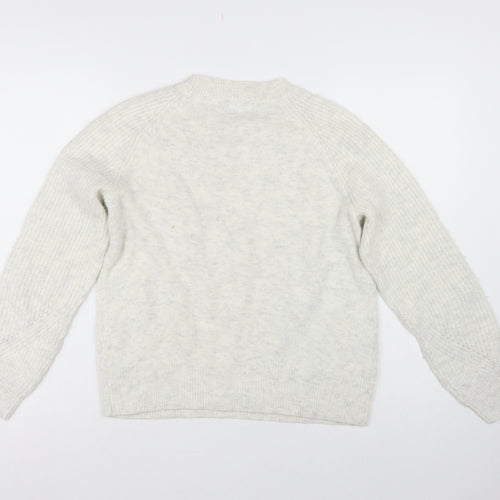 Marks and Spencer Women Ivory S Cable Knit Crew Neck Pullover Jumper