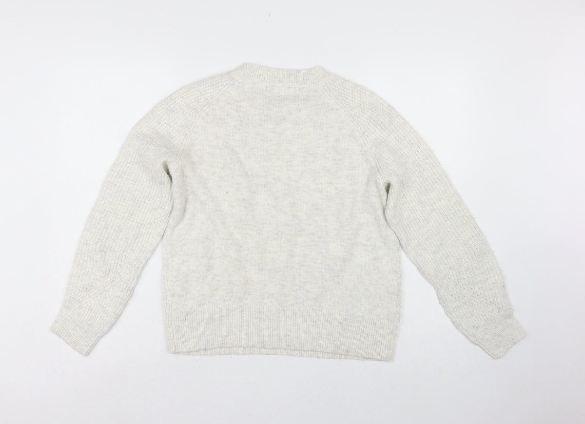 Marks and Spencer Women Ivory S Cable Knit Crew Neck Pullover Jumper