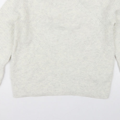 Marks and Spencer Women Ivory S Cable Knit Crew Neck Pullover Jumper