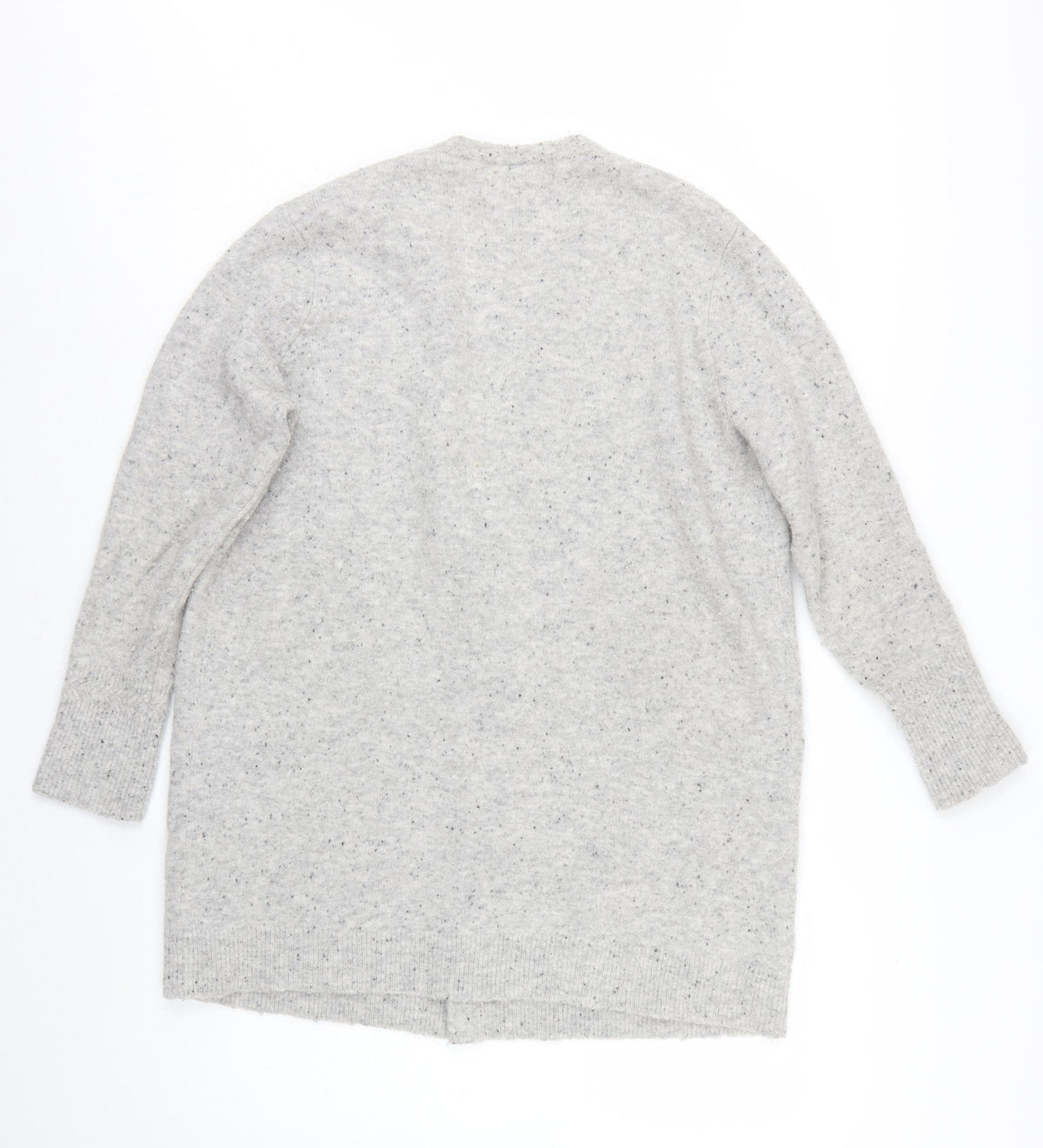White Stuff Women Grey UK 14 Open Knit Pocket Cardigan Wool Blend