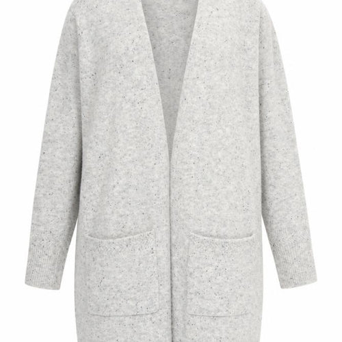 White Stuff Women Grey UK 14 Open Knit Pocket Cardigan Wool Blend