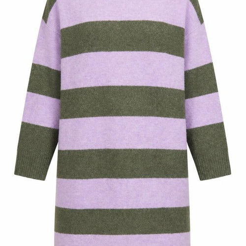 Tu Women Multicoloured Stripe Knit Jumper Dress Size 16 Long Sleeve