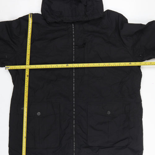 Next Men’s Black 2XL Anorak Hooded Fleece Lined Jacket