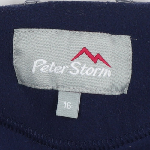 Peter Storm Women's Navy Size 16 Fleece 1/4 Zip High Neck Sweatshirt
