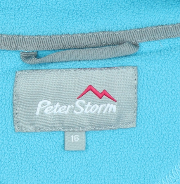 Peter Storm Women Blue Size 16 1/4 Zip Fleece Pullover Sweatshirt
