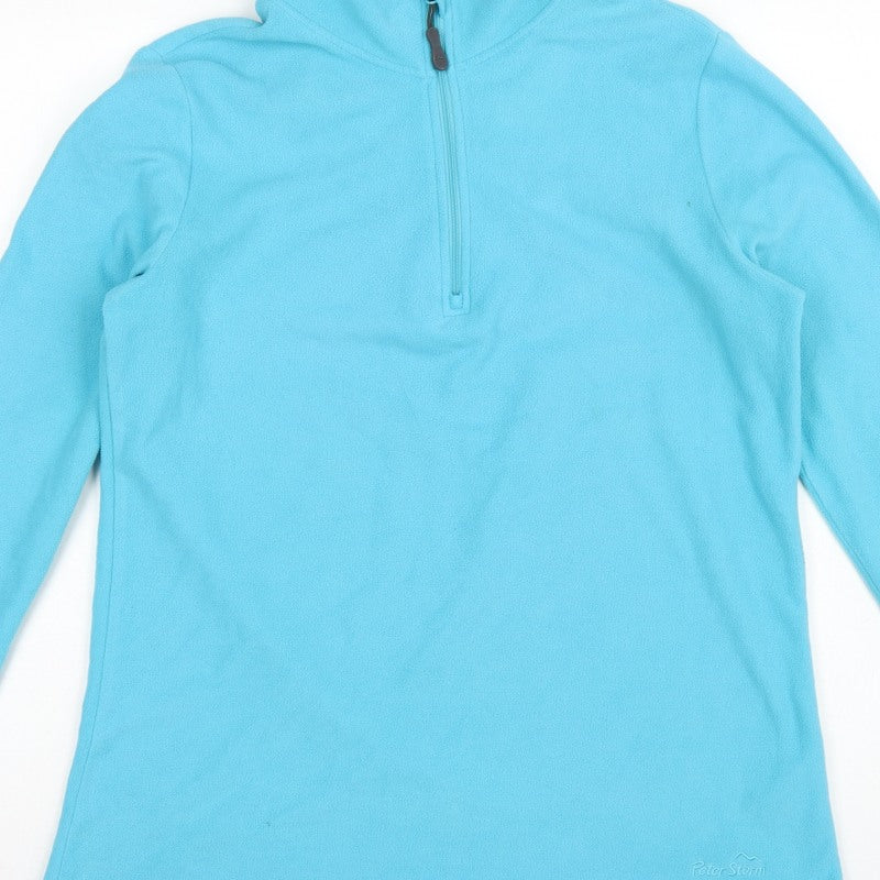 Peter Storm Women Blue Size 16 1/4 Zip Fleece Pullover Sweatshirt