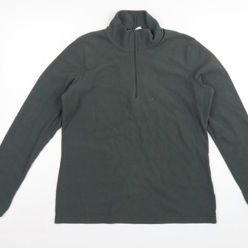 Mountain Warehouse Men’s Green M 1/4 Zip Fleece Sweatshirt Outdoor