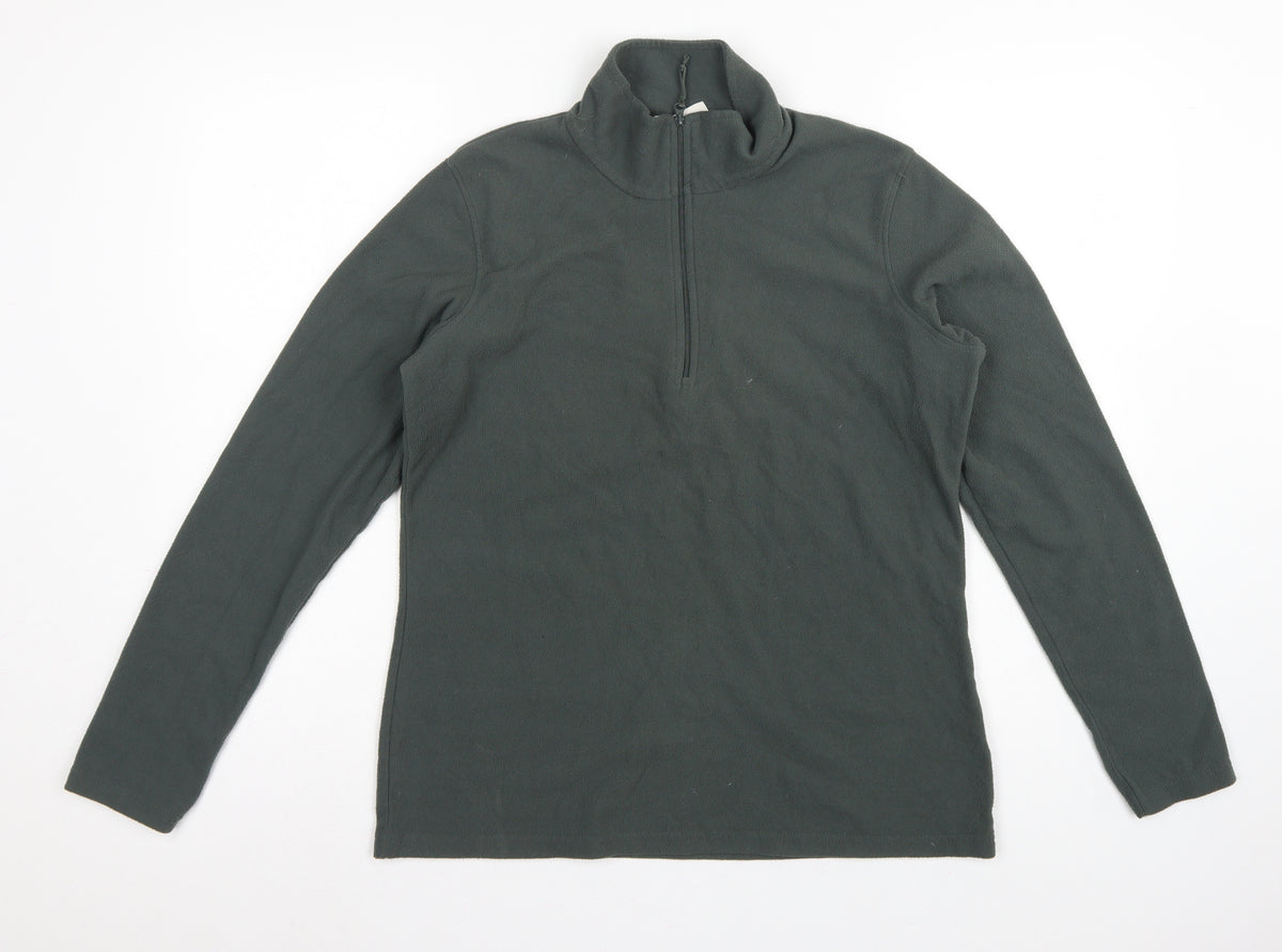 Mountain Warehouse Men’s Green M 1/4 Zip Fleece Sweatshirt Outdoor