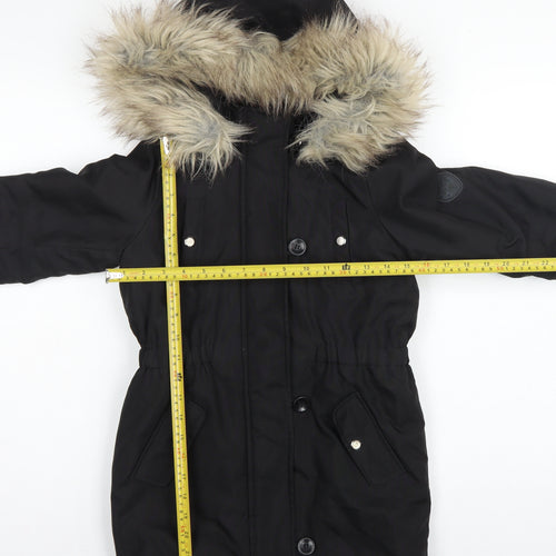ONLY Girls Black 9 Years Faux Fur Hooded Padded Parka Coat