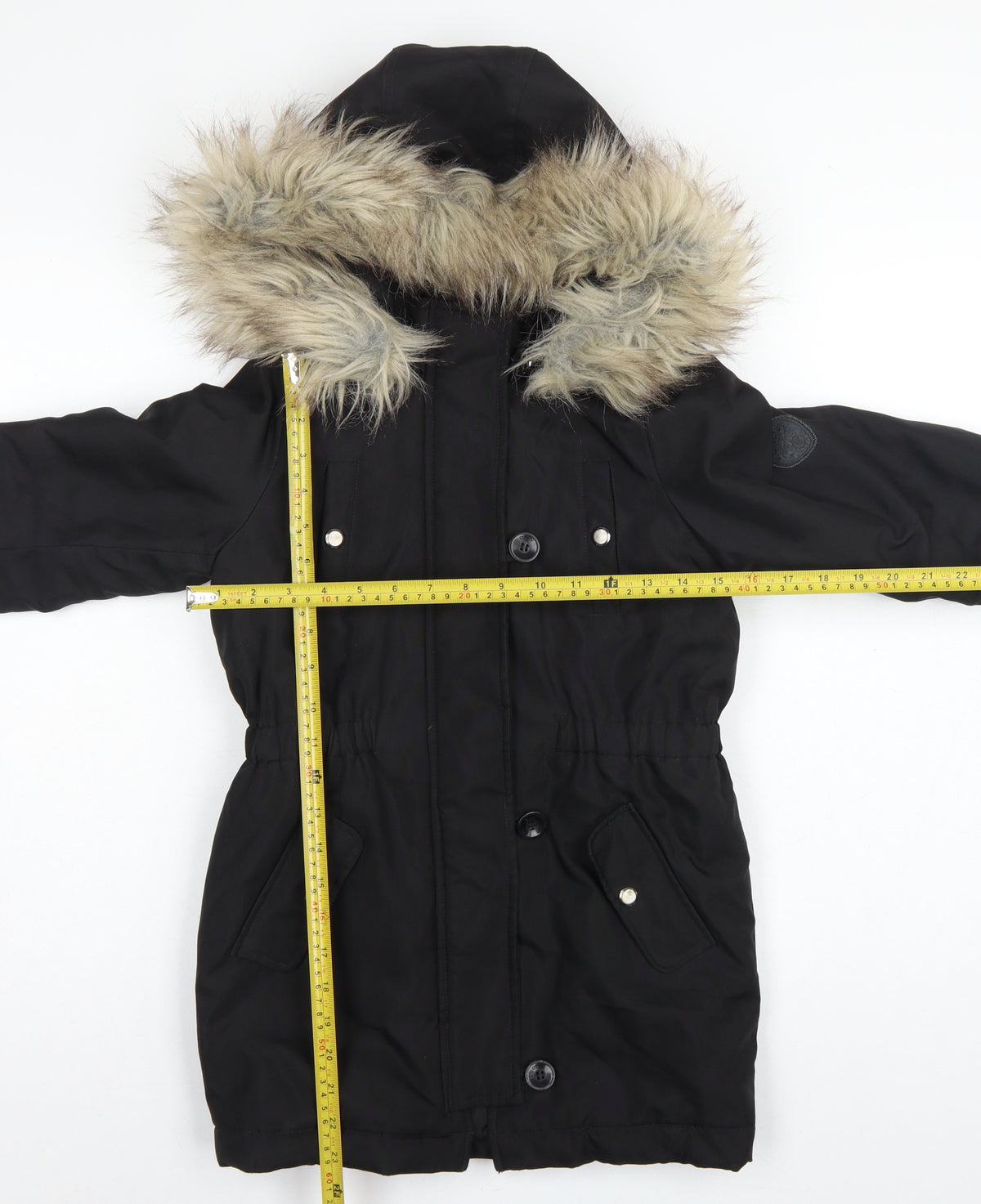 ONLY Girls Black 9 Years Faux Fur Hooded Padded Parka Coat