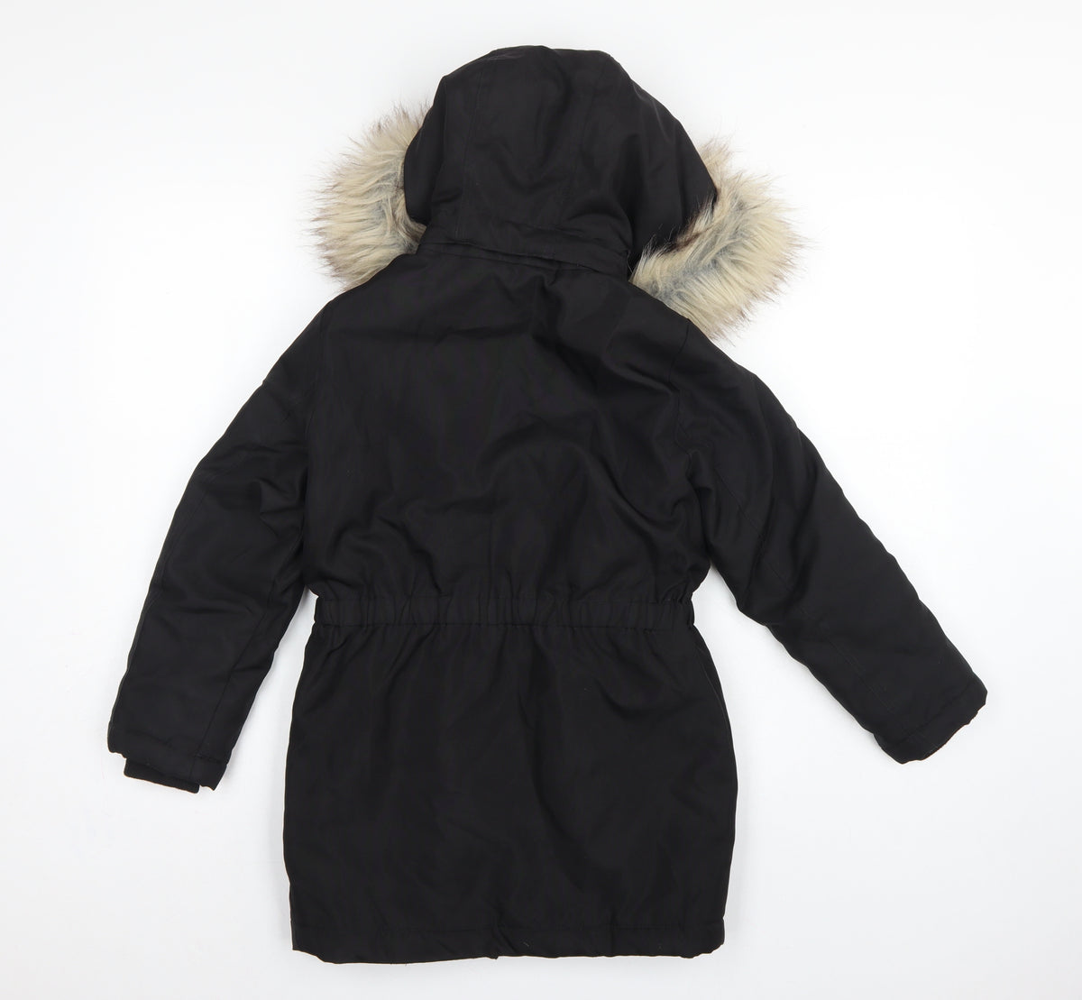 ONLY Girls Black 9 Years Faux Fur Hooded Padded Parka Coat