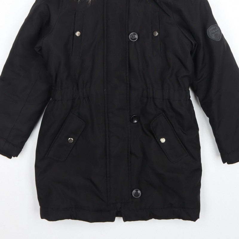 ONLY Girls Black 9 Years Faux Fur Hooded Padded Parka Coat