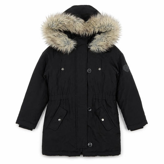 ONLY Girls Black 9 Years Faux Fur Hooded Padded Parka Coat