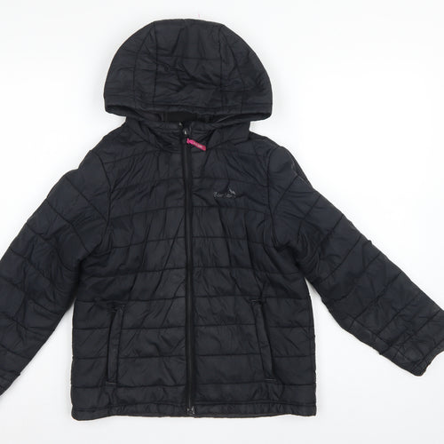 Peter Storm Boys Black 9-10 Years Hooded Quilted Puffer Jacket
