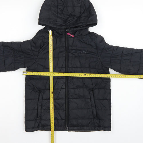 Peter Storm Boys Black 9-10 Years Hooded Quilted Puffer Jacket
