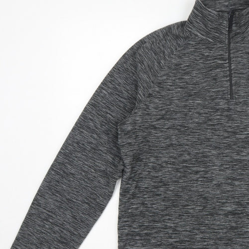 Mountain Warehouse Mens Grey M 1/4 Zip High Neck Fleece Sweatshirt