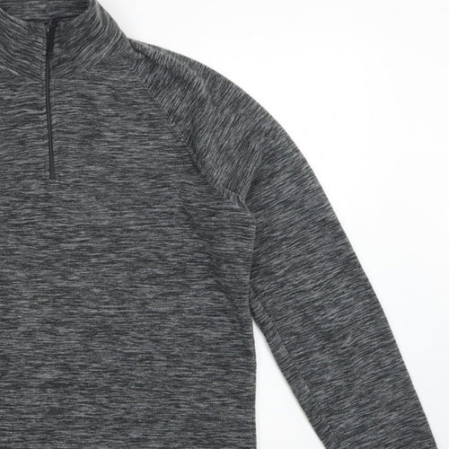 Mountain Warehouse Mens Grey M 1/4 Zip High Neck Fleece Sweatshirt