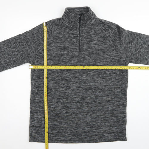 Mountain Warehouse Mens Grey M 1/4 Zip High Neck Fleece Sweatshirt