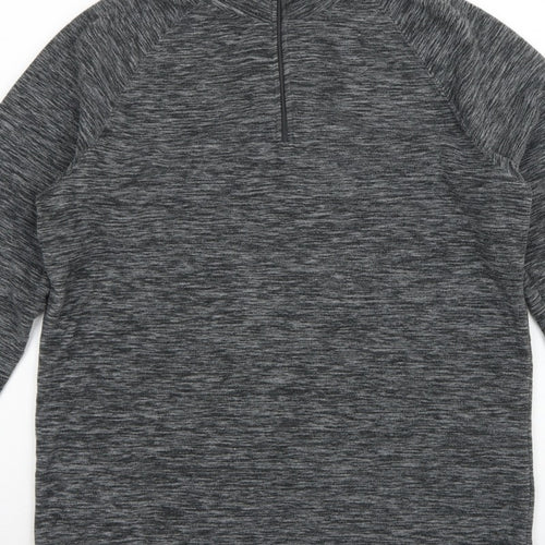 Mountain Warehouse Mens Grey M 1/4 Zip High Neck Fleece Sweatshirt