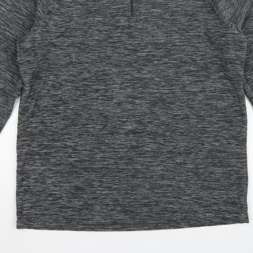 Mountain Warehouse Mens Grey M 1/4 Zip High Neck Fleece Sweatshirt