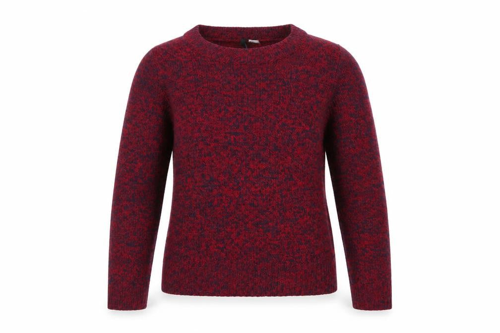 H&M Women’s Red Navy Marl XS Crew Neck Acrylic Knit Pullover Jumper