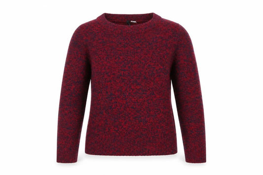 H&M Women’s Red Navy Marl XS Crew Neck Acrylic Knit Pullover Jumper
