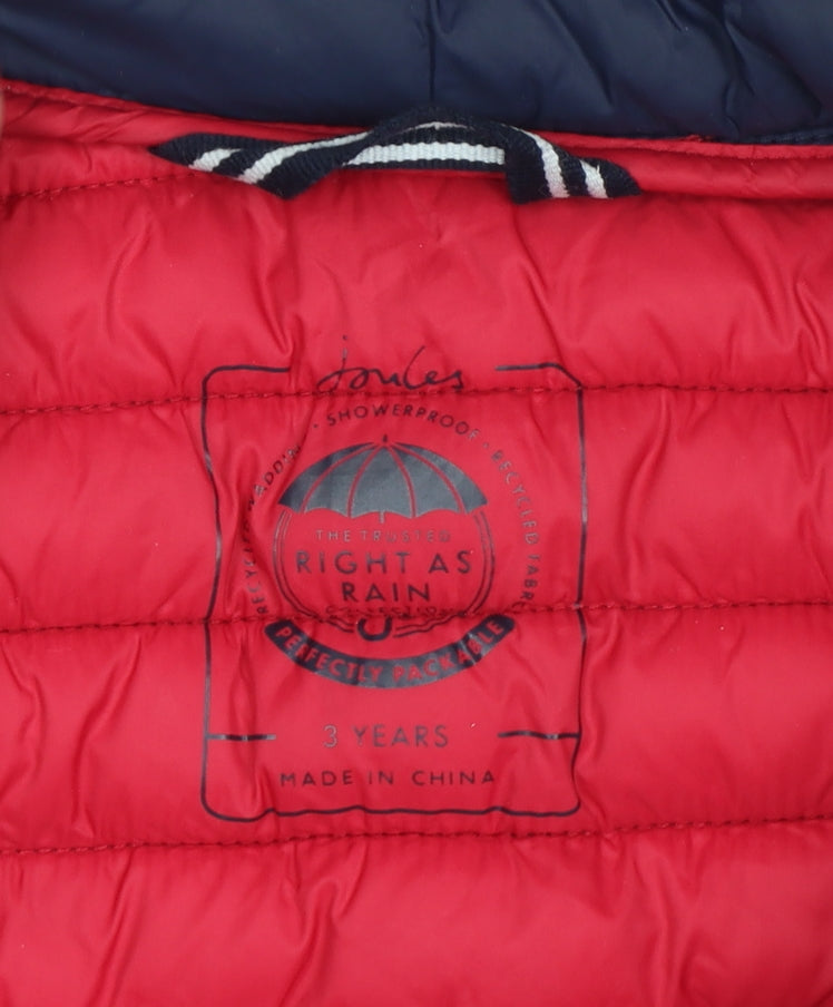 Joules Boys Blue 3 Years Quilted Padded Packable Gilet Bodywarmer