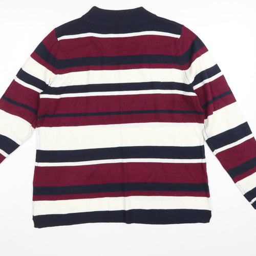 Papaya Women Multicoloured Size 16 Striped Mock Neck Acrylic Jumper