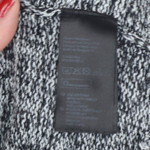 H&M Divided Women Grey Marl XS Chunky Knit Crew Neck Pullover Jumper