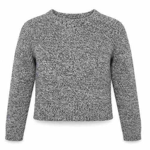 H&M Divided Women Grey Marl XS Chunky Knit Crew Neck Pullover Jumper