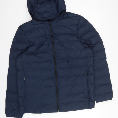 Marks & Spencer Men Navy L Stormwear Down Hooded Puffer Jacket