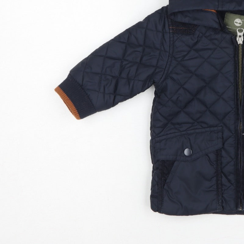 Timberland Boys Blue 6-9 Months Hooded Quilted Puffer Jacket