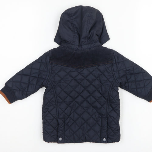 Timberland Boys Blue 6-9 Months Hooded Quilted Puffer Jacket