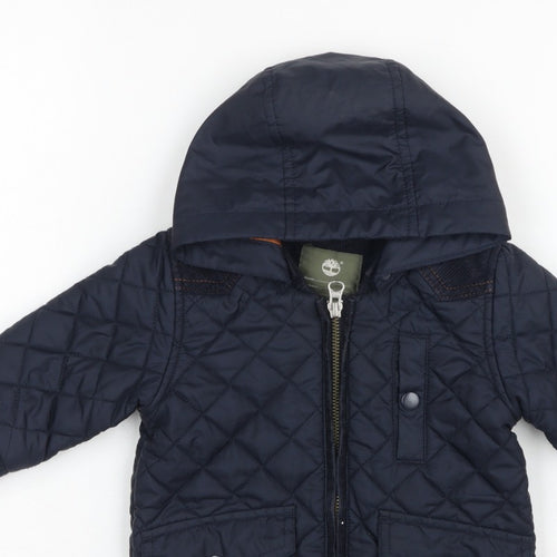 Timberland Boys Blue 6-9 Months Hooded Quilted Puffer Jacket
