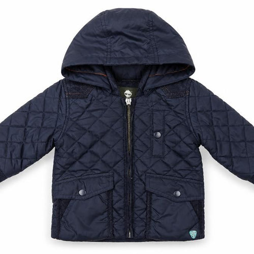 Timberland Boys Blue 6-9 Months Hooded Quilted Puffer Jacket