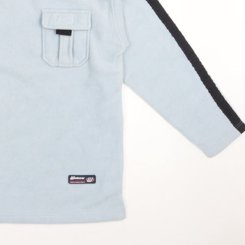 Watsons Mens Blue M V-Neck Pullover Fleece Sweatshirt Pocket