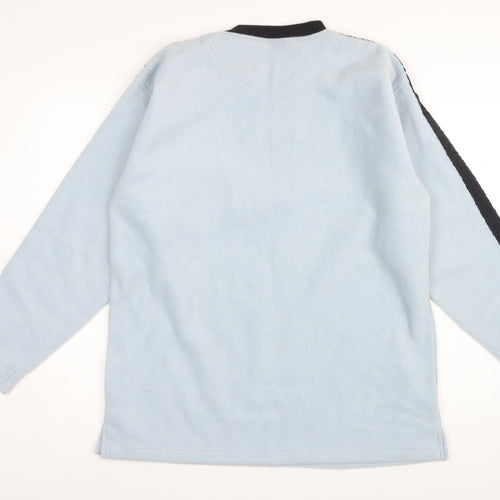 Watsons Mens Blue M V-Neck Pullover Fleece Sweatshirt Pocket