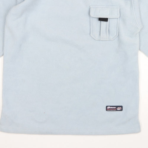 Watsons Mens Blue M V-Neck Pullover Fleece Sweatshirt Pocket