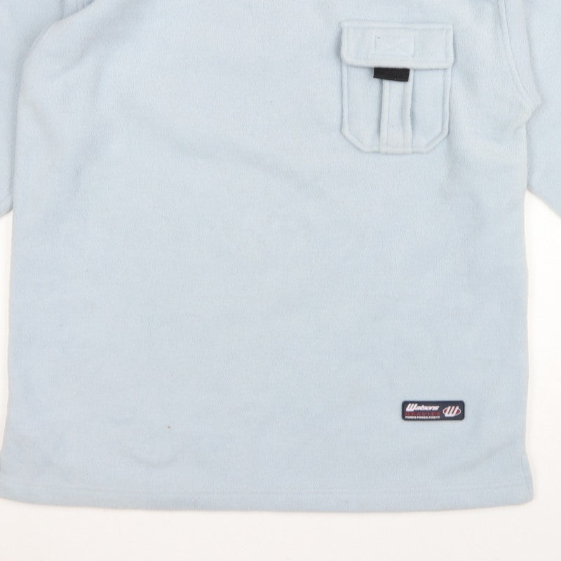 Watsons Mens Blue M V-Neck Pullover Fleece Sweatshirt Pocket